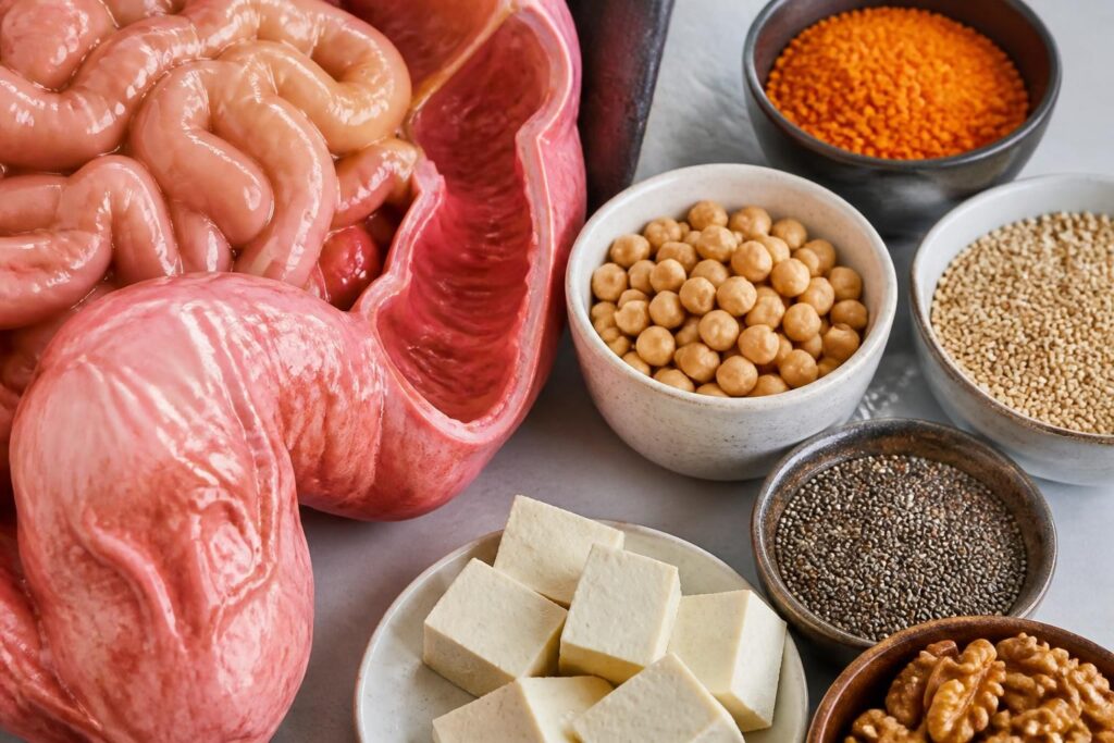 découvrez comment gérer un intestin sensible tout en adoptant une alimentation riche en protéines vegan, pour une digestion facile et un mode de vie sain.