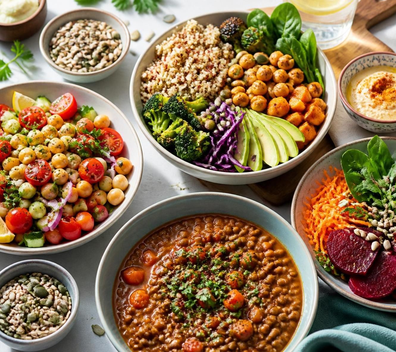 découvrez des recettes de repas vegan riches en protéines sans soja, saines et savoureuses pour une alimentation équilibrée et variée.