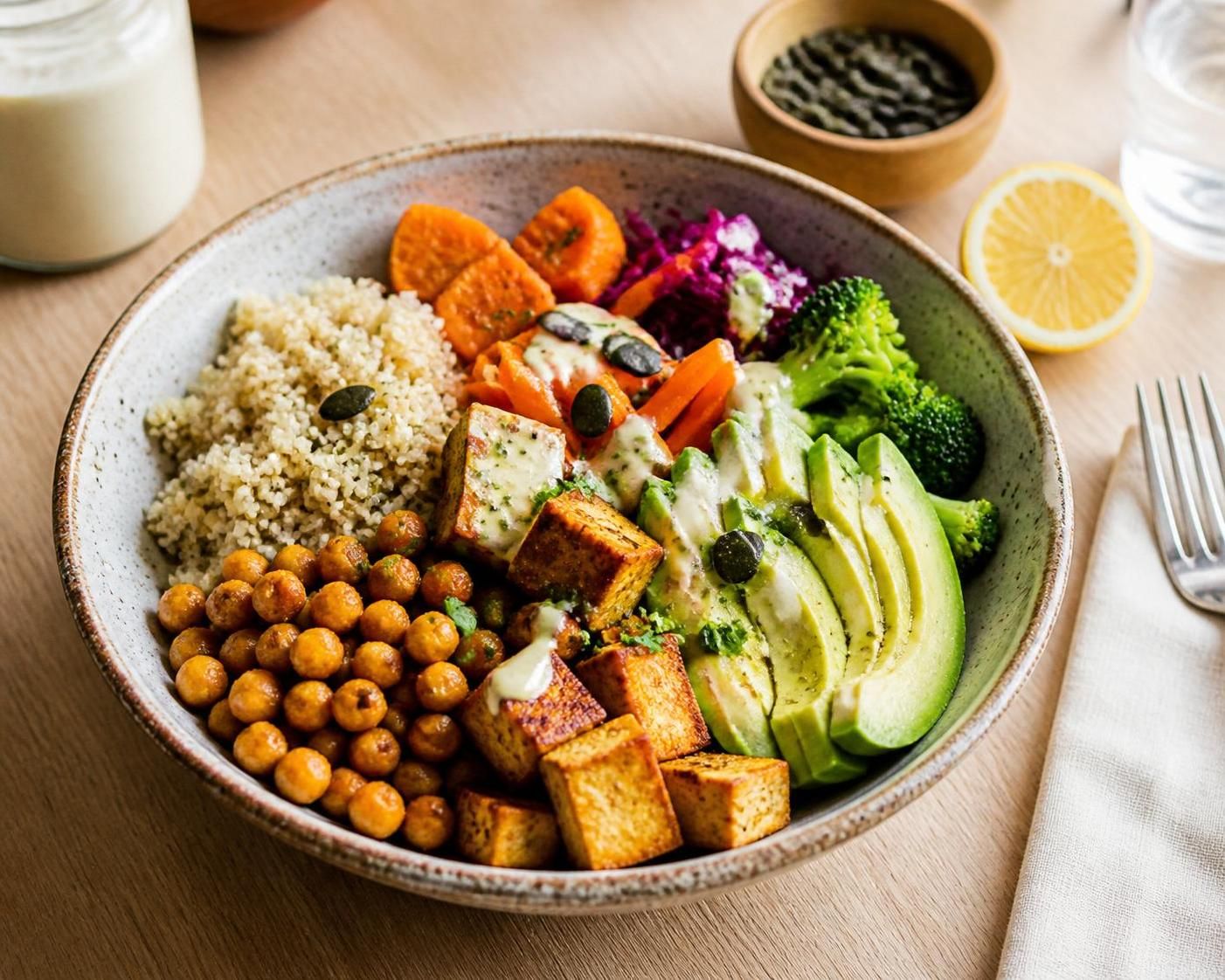 Repas vegan protéiné pour le quotidien 2 découvrez des recettes de repas vegan protéinés pour un quotidien équilibré et énergisant, faciles à préparer et savoureux.